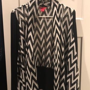 Black/white sheer cardigan